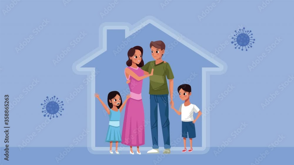 parents couple with son and daughter characters stay at home campaign parents couple with son and daughter characters stay at home campaign