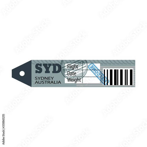 Baggage tag vector icon.Cartoon vector icon isolated on white background baggage tag.