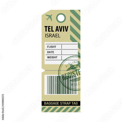 Baggage tag vector icon.Cartoon vector icon isolated on white background baggage tag.