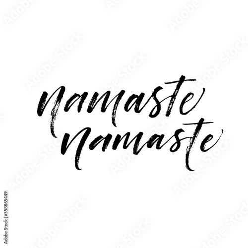 Hand drawn namaste card. Hand drawn brush style modern calligraphy. Vector illustration of handwritten lettering. 