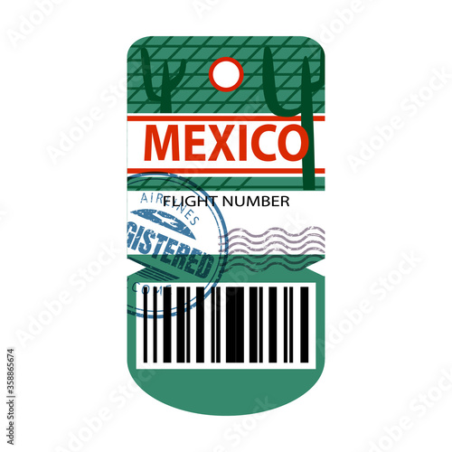 Baggage tag vector icon.Cartoon vector icon isolated on white background baggage tag.