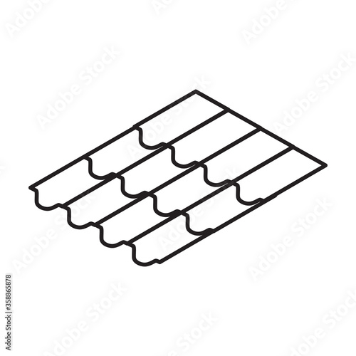Material for roof isometric vector icon.Line vector icon isolated on white background material for roof .