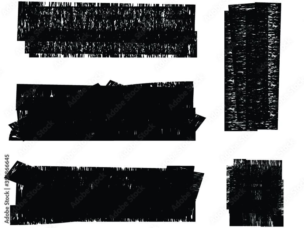 Grunge Paint Roller . Vector brush Stroke . Distressed banner . Black stripes isolated. paintbrush collection . Modern Textured shape . Dry border in Black . Bulge lines