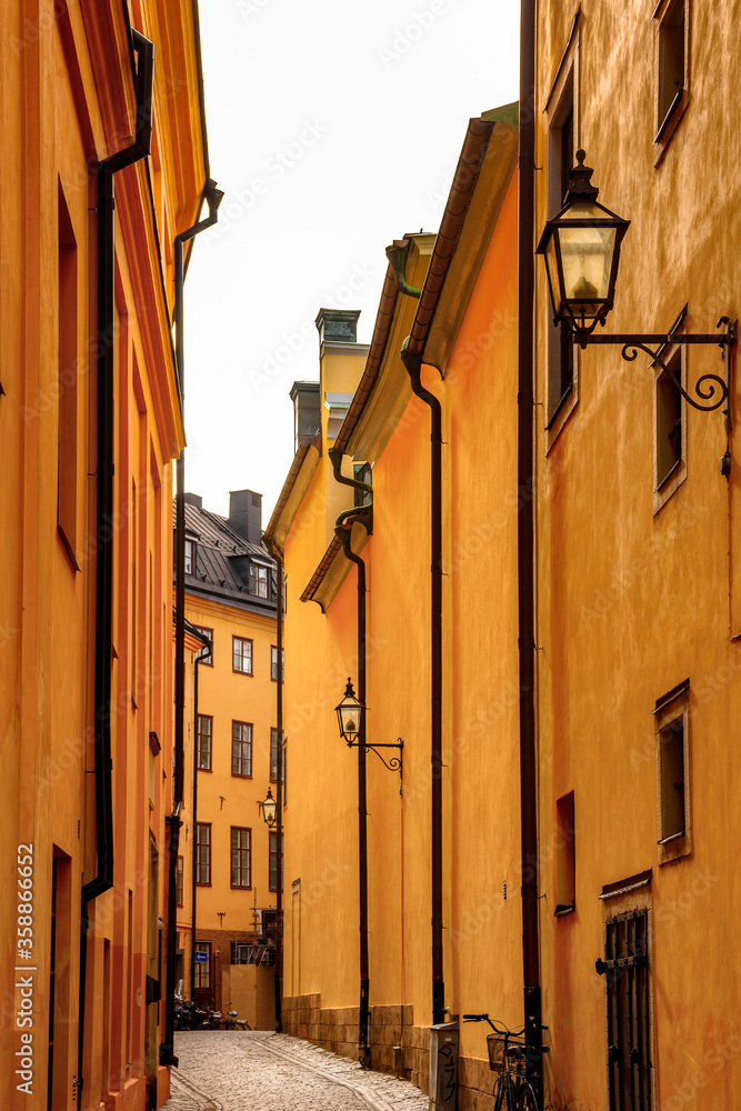 Architecture of the Old Town (Gamla Stan) of Stockholm, Sweden