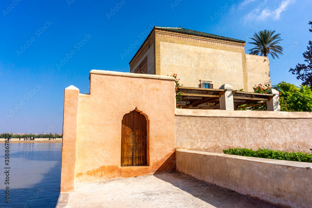 Menara Gardens and lake in Marrakech