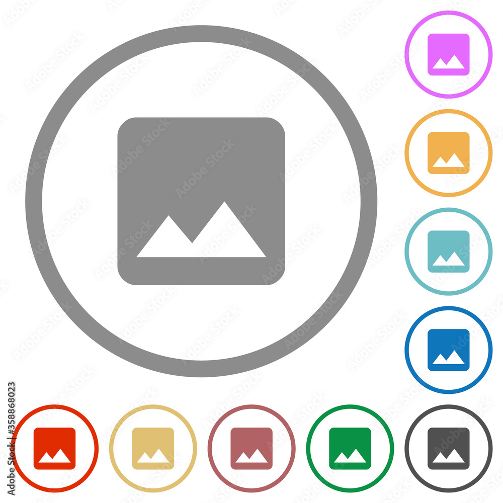 Single image flat icons with outlines Single image flat icons with outlines