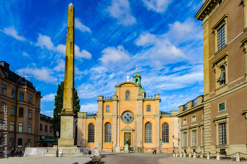 Fototapeta premium Stockholm Cathedral, Sweden, the oldest church in Gamla Stan, the old town in central Stockholm, Sweden.