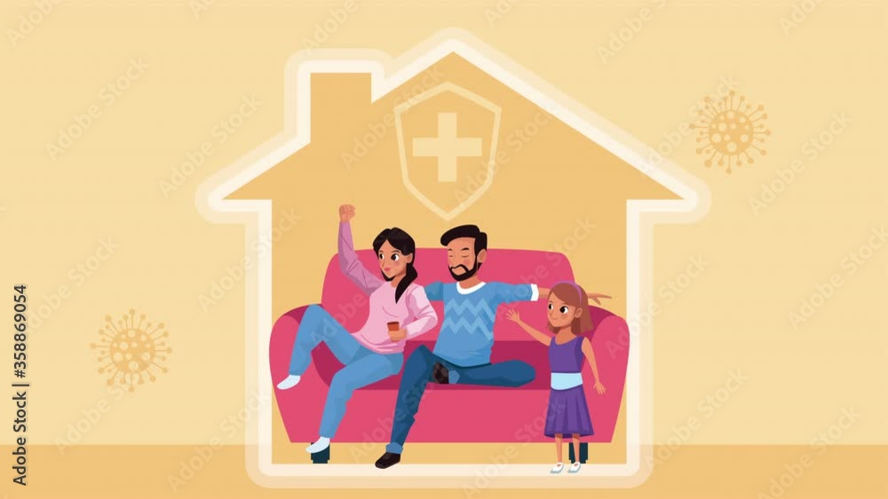 parents and daughter in livingroom characters stay at home campaign parents and daughter in livingroom characters stay at home campaign