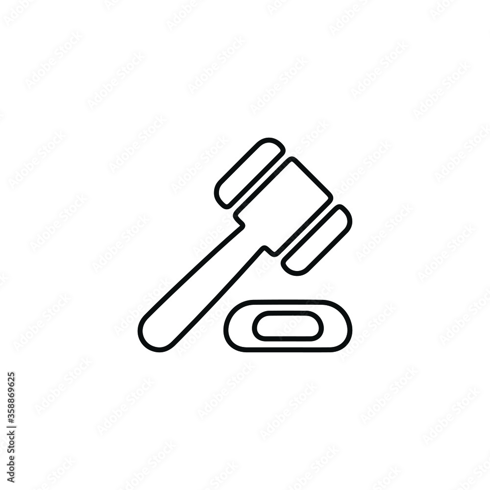 judge gavel icon. auction hammer Line art judge gavel icon. auction hammer Line art
