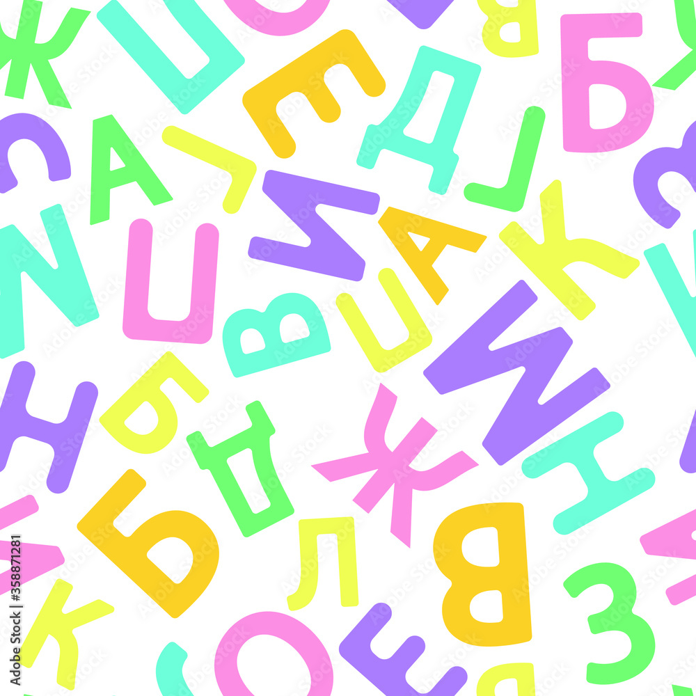 Fototapeta premium alphabet seamless pattern