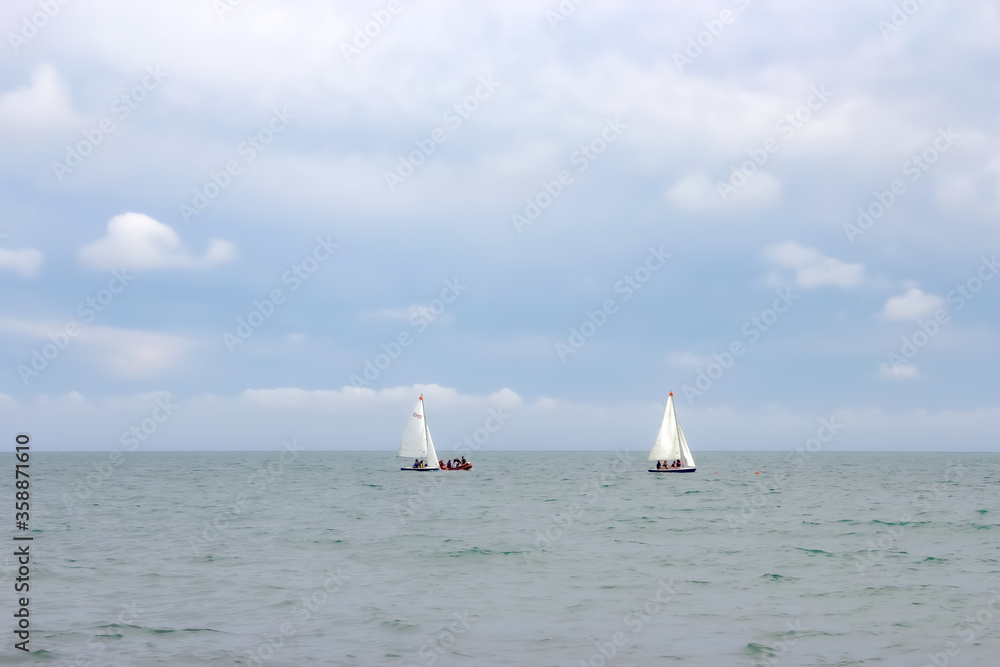 Fototapeta premium sailing school in the Mediterranean Sea