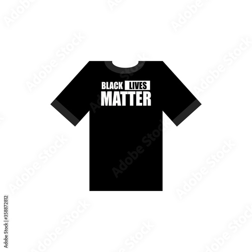 A black soccer kit t-shirt supporting Black Lives Matter movement. - Vector