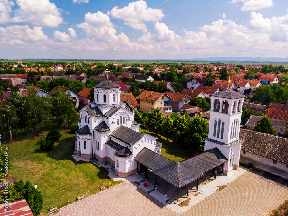 Obraz premium Christian Orthodox Church in Backi Jarak, Vojvodina, Serbia..Church is located in center of the town, north of the city of Novi Sad.
