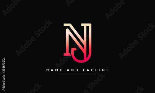 JN ,NJ ,J ,N Letter Logo Design with Creative Modern Trendy Typography photo