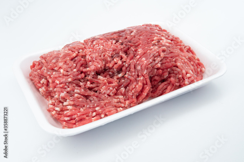 minced meat isolated on white