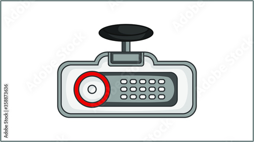Vector Flat DVR icon. Digital Video Recorder Illustration. Car Camera Drawing.	