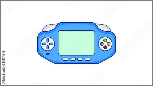 Vector Flat Handheld Game Console icon. Game System Illustration. Drawing. 