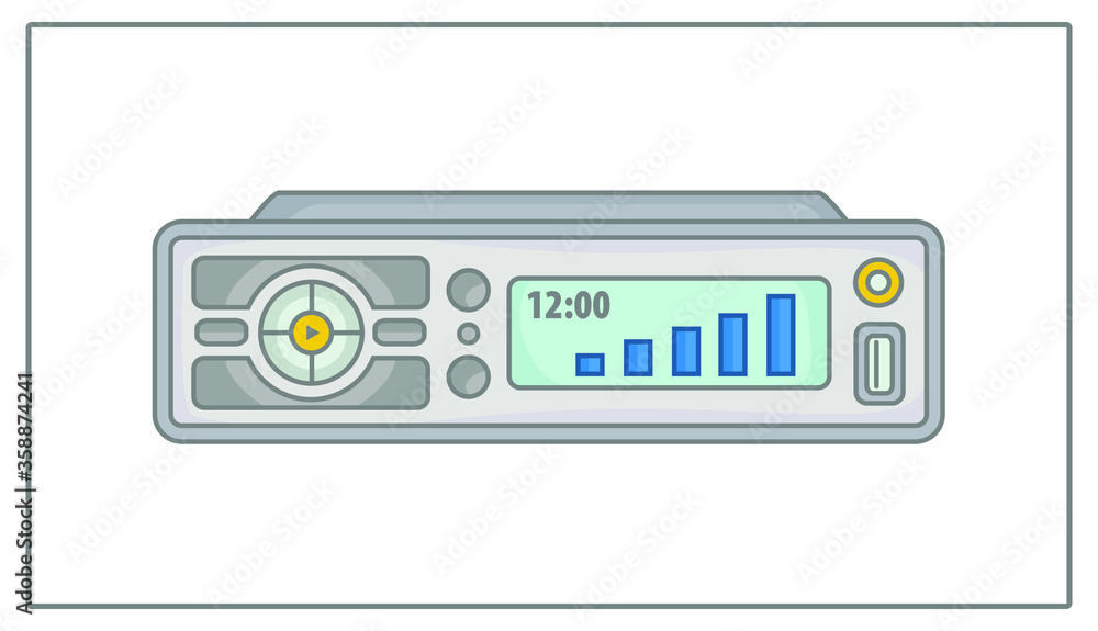 Vector Flat Car stereo icon. Illustration. Drawing.
Vector Flat Car stereo icon. Illustration. Drawing.