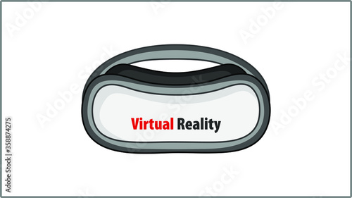 Vector Flat Virtual Reality Glasses icon. 3D Glasses Illustration. Drawing.	
