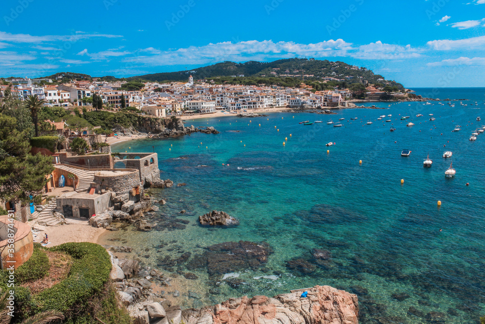 View of the Calella de Palafrugell beach on the Costa Brava