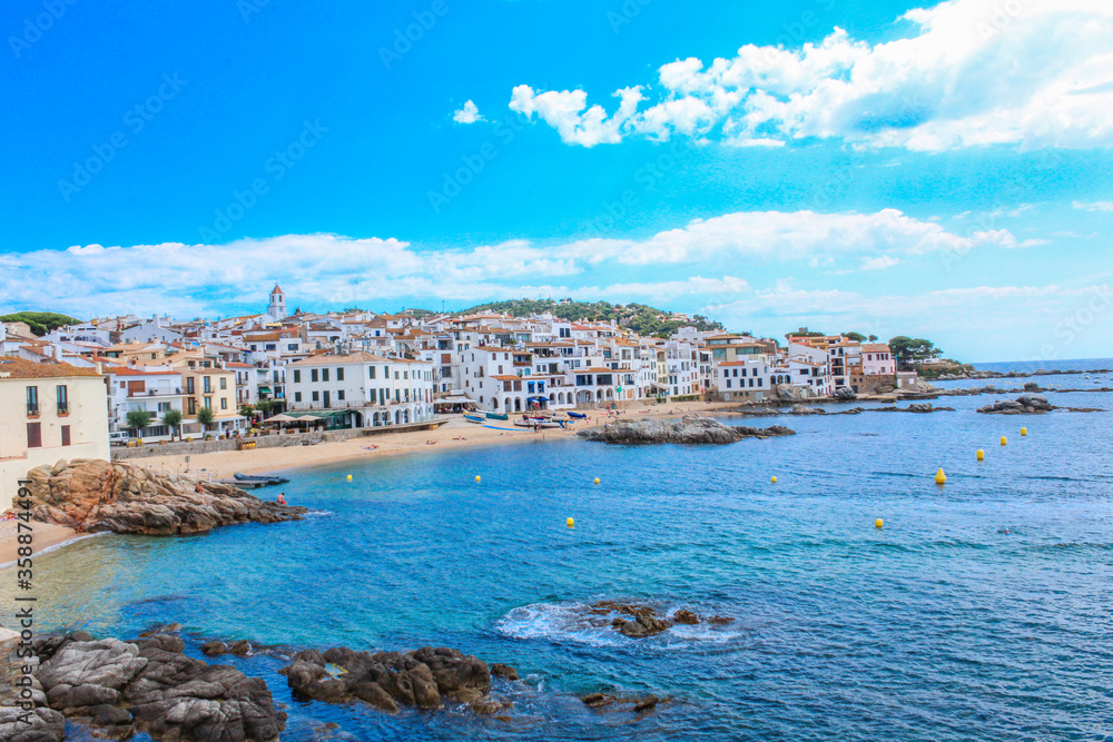 View of the Calella de Palafrugell beach on the Costa Brava