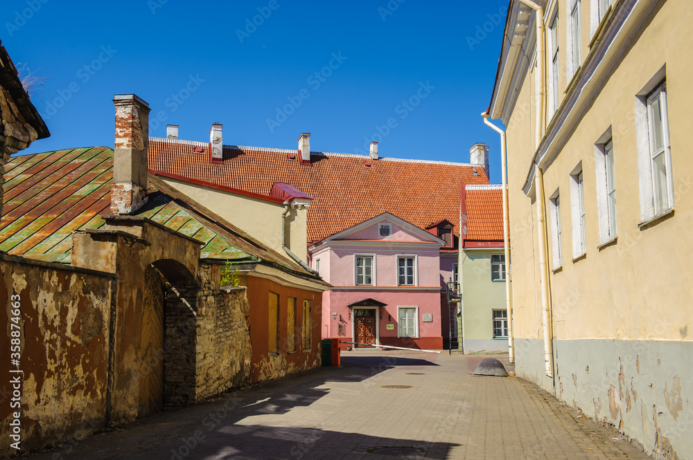 It's Old buildings in the Old town of Tallinn, Estonia