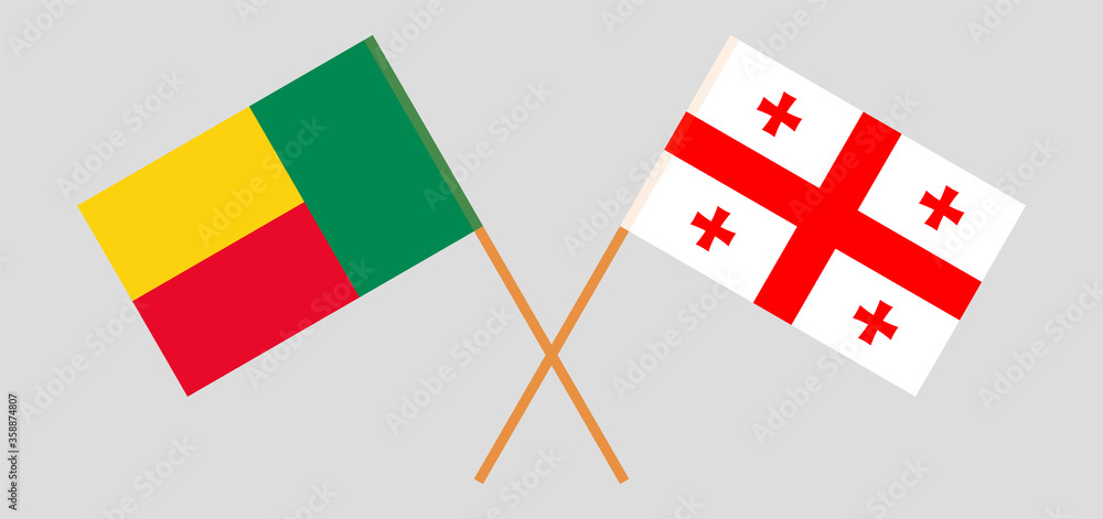 Crossed flags of Benin and Georgia