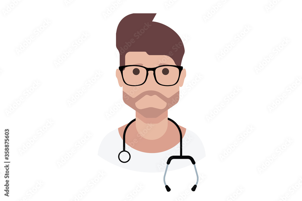 Doctor avatar character icon vector
Medic avatar