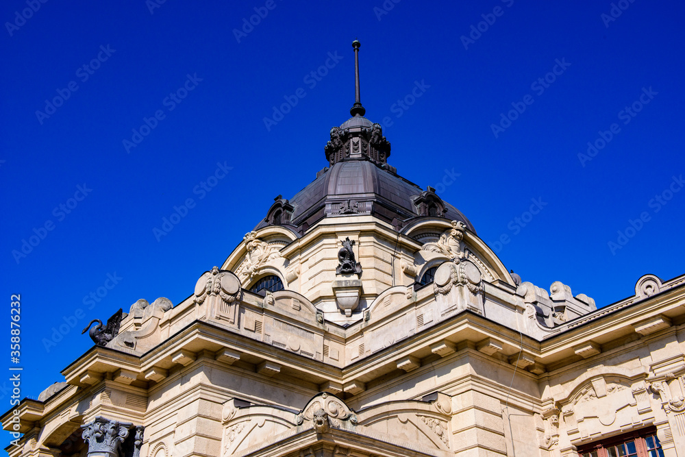 It's Szechenyi Medicinal Bath complex , the largest medicinal bath in Europe, built in 1913