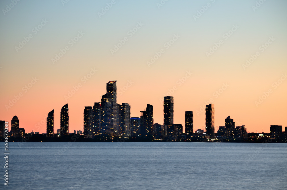 sun down over west Toronto