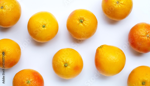  Grapefruits on white background.
