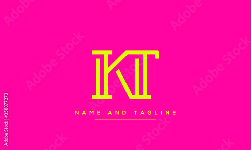 KT ,TK ,K ,T Letter Logo Design with Creative Modern Trendy Typography