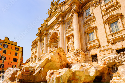 Trevi Fountain, a fountain in the Trevi district in Rome, Italy.