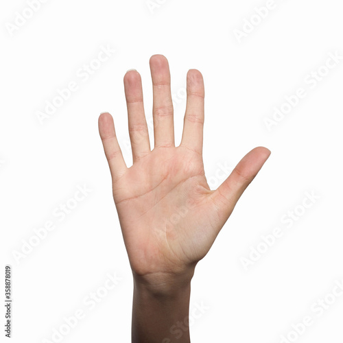 hand showing victory sign