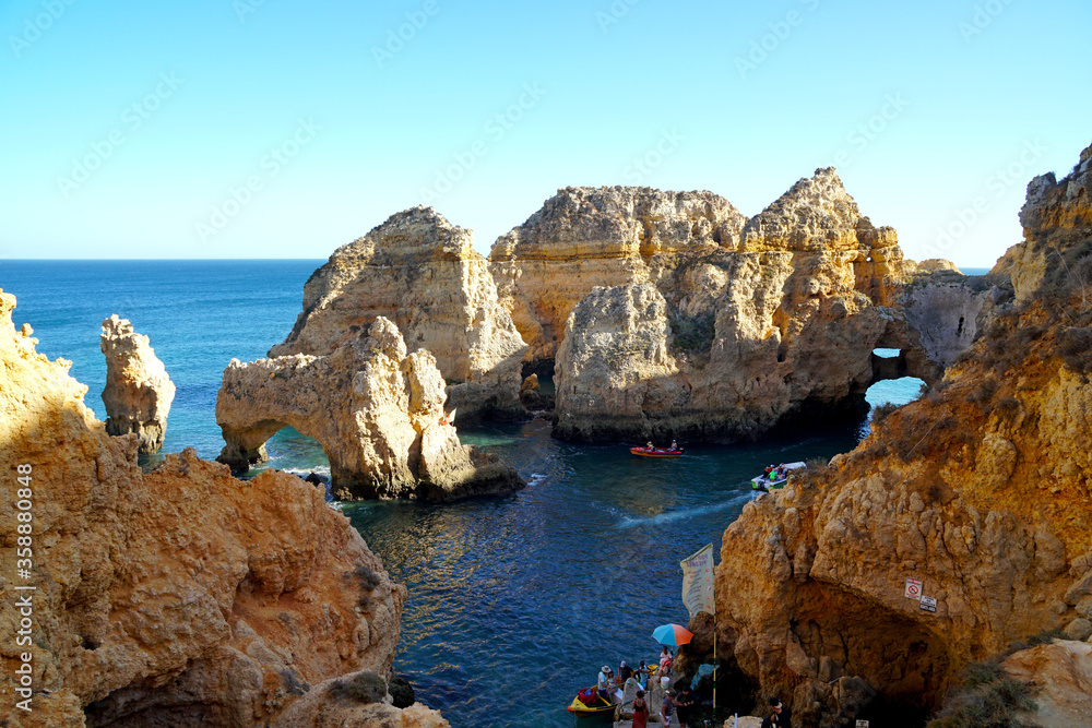 Ponta da Piedade, a very picturesque coastal stretch in Lagos in the Algarve

