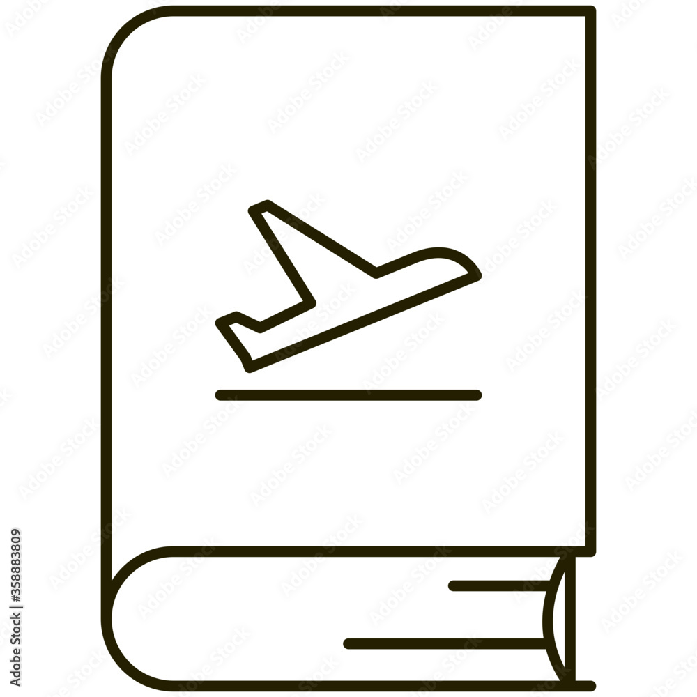 Air plane science book in icon Air plane science book in icon