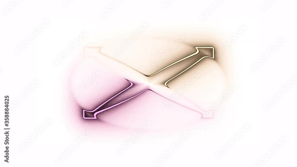 rotating X-shaped neon lights on a white background rotating X-shaped neon lights on a white background