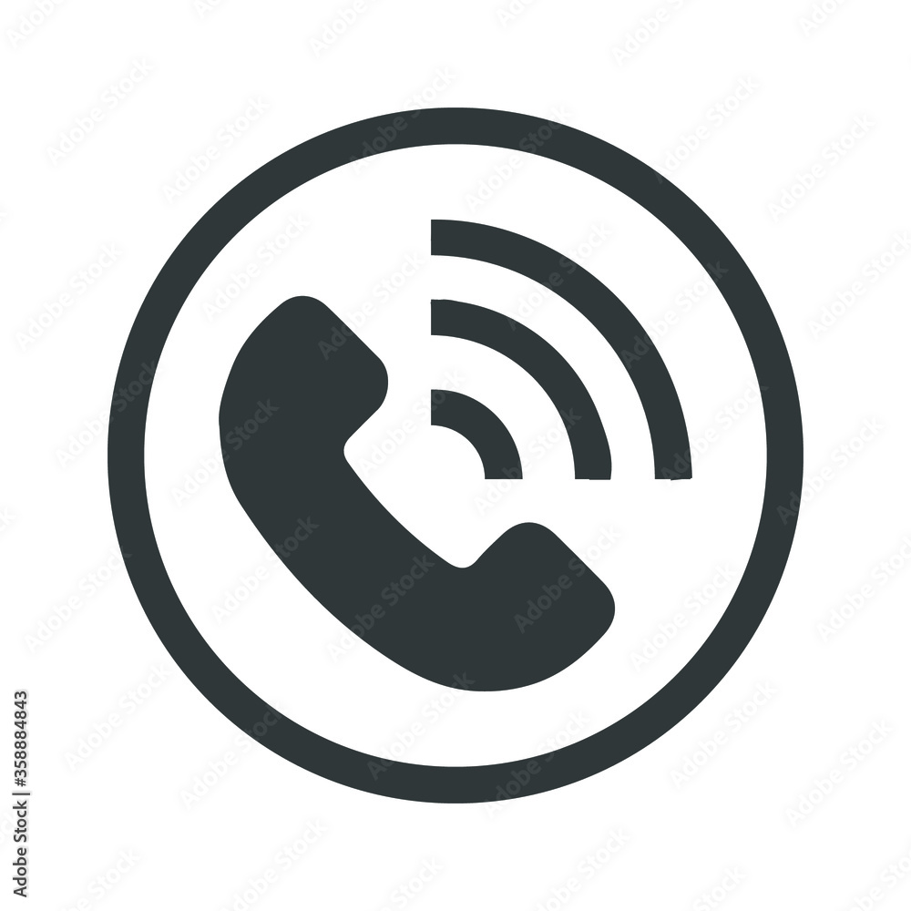 Call icon vector. Noisy phone Flat calling symbol Isolated on white background. Call icon vector. Noisy phone Flat calling symbol Isolated on white background.