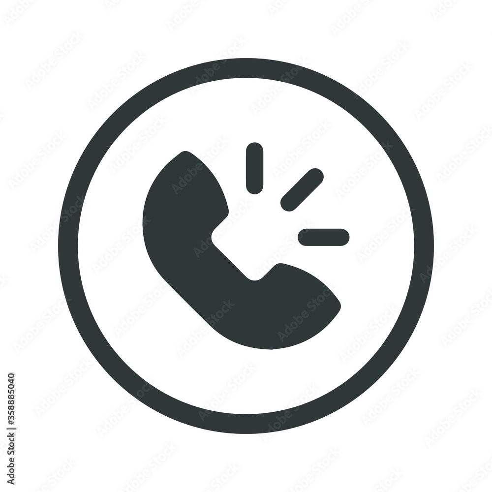 Call icon vector. Noisy phone Flat calling symbol Isolated on white background. Call icon vector. Noisy phone Flat calling symbol Isolated on white background.