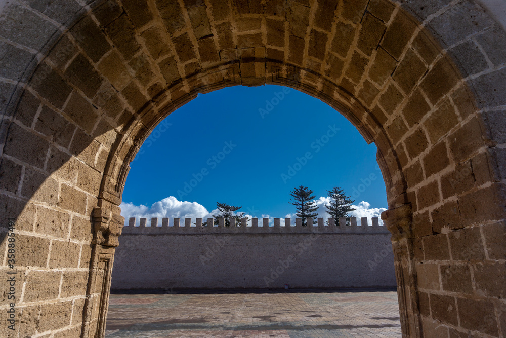 Fototapeta premium Ancient City of Essouira in Morocco, Inner city, fortifications and fragments of the walls and towers.Taken in Dec 7 2019.