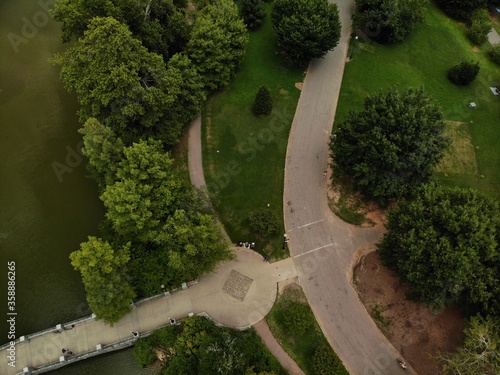 Aerial view of the famous Piedmont park in mid town Atlanta, GA USA photo