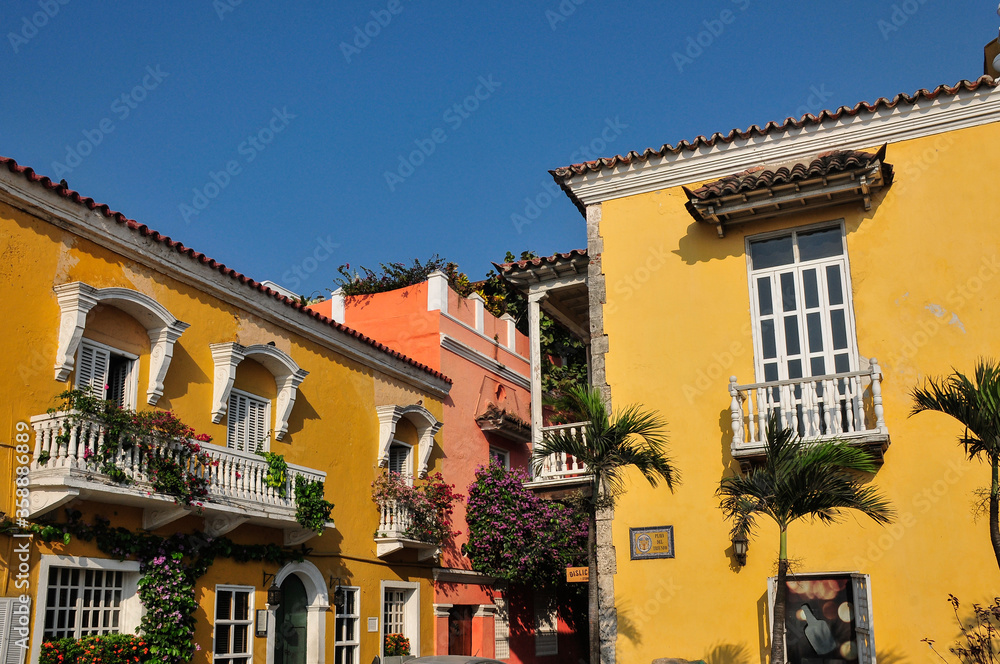 Colourful houses, Cartagena, Colombia