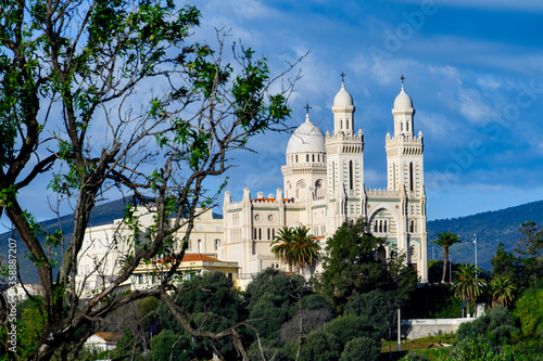 Basilica of Saint Augustin in Annaba, the fourth largest city in Algeria. Beautiful view and nature