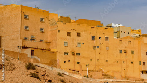 Houses in Ghardaia (Tagherdayt), Algeria, located along Wadi Mzab, UNESCO world heriatage site photo