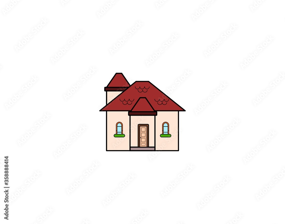 Casa simples com torre nos fundos Casa simples com torre nos fundos