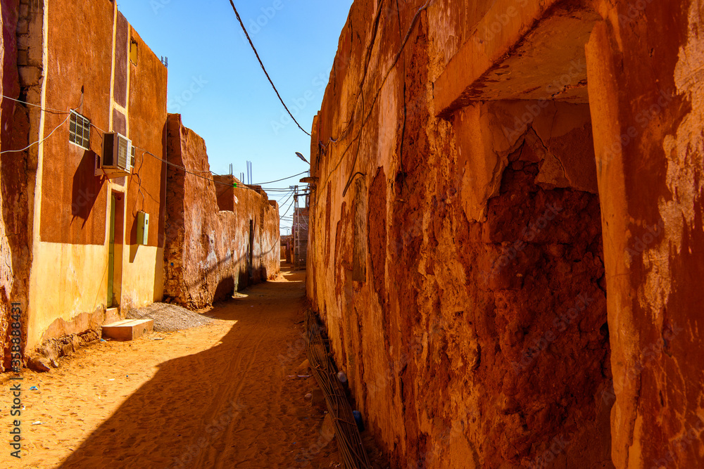 Red building of Timimoun, Adrar Province, south-central Algeria