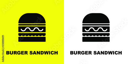 Special burger. Black white vector illustration.