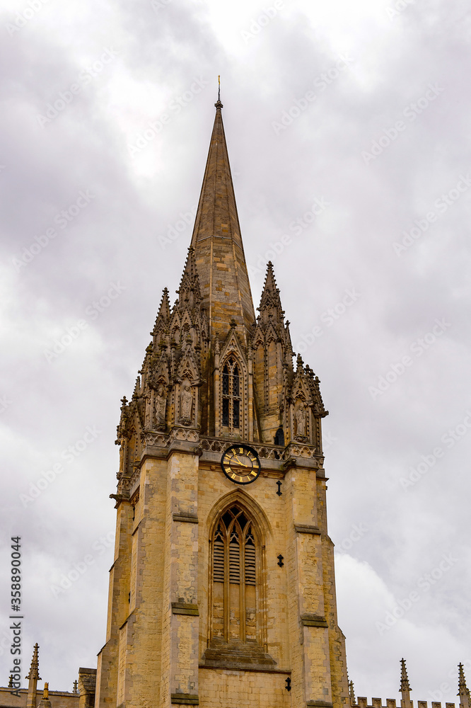 St. Mary the Virgin Church, Oxford, England. Oxford is known as the home of the University of Oxford