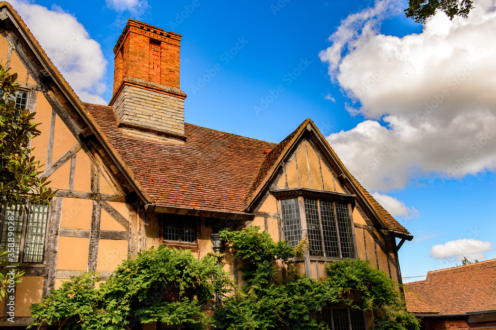 Half-timbered house of Stratford Upon Avon, a market town in Warwickshire, England Half-timbered house of Stratford Upon Avon, a market town in Warwickshire, England