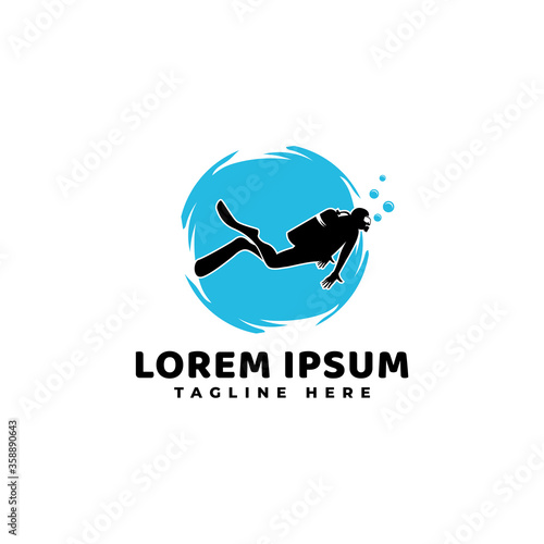 People Diving Logo Vector Icon Illustration